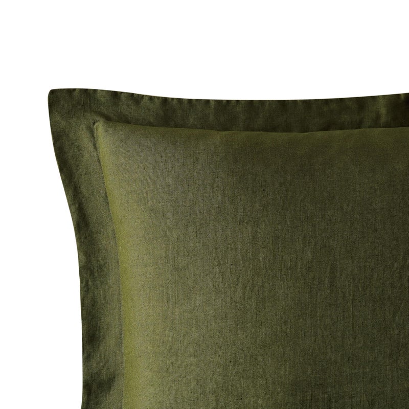 Brooklyn Loom Linen Duvets Olive Green Linen 3-Piece Full/Queen Duvet Set, Solid Color Themed, for Men and Women, Oeko-TEX Certified Confidence - Image 5